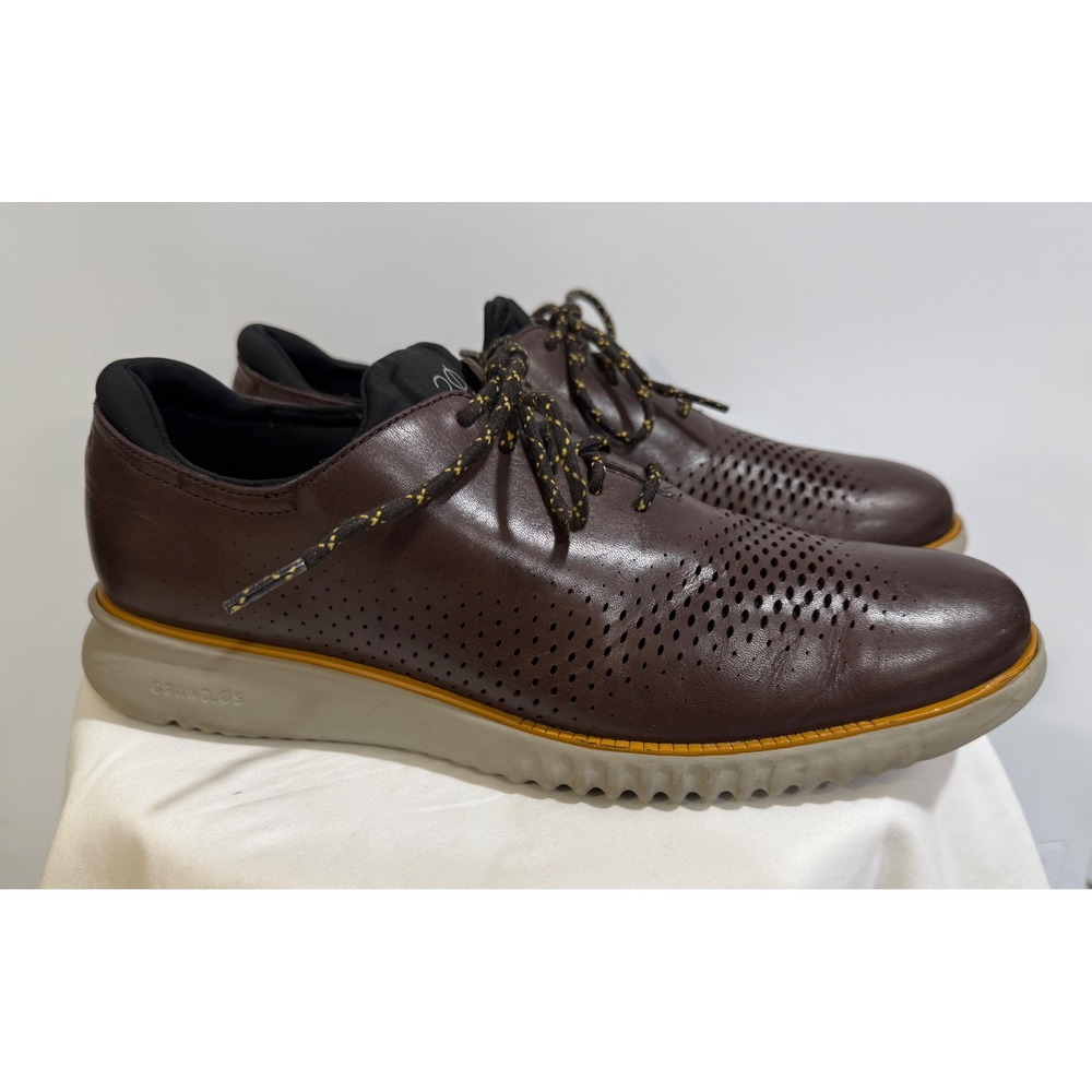 Cole Haan 2.0 Grand Laser Wingtip Oxford Brown Leather C30312 Mens 10.5 M